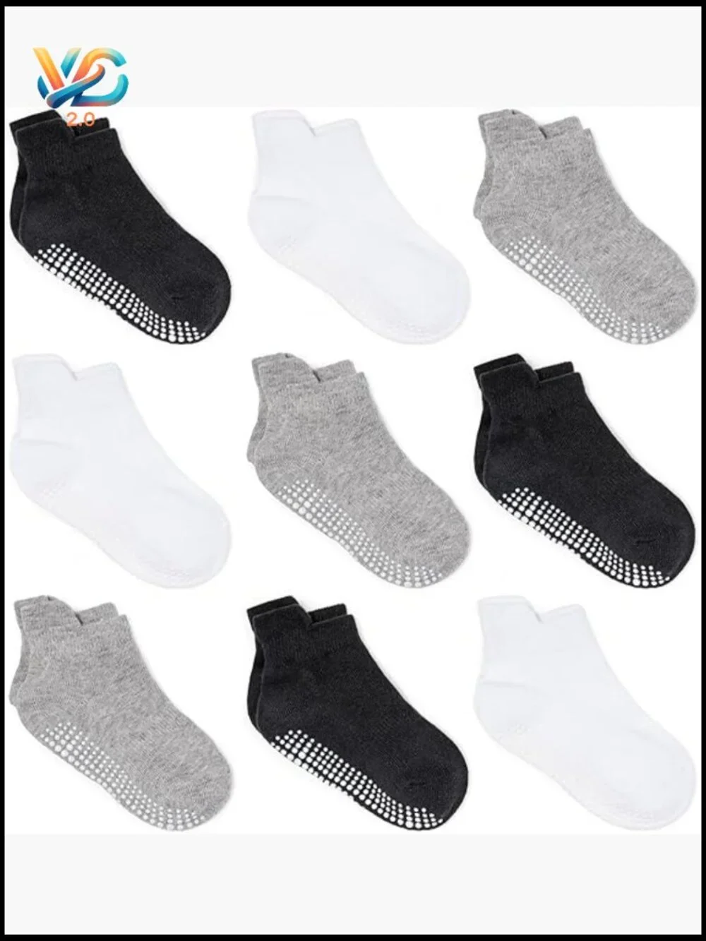 Baby Non Slip Grip Ankle Socks with Non Skid Soles for Infants Toddlers Kids